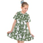 Easter bunny pattern Kids  Short Sleeve Shirt Dress