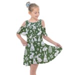 Easter bunny pattern Kids  Shoulder Cutout Chiffon Dress