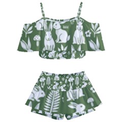 Kids  Off Shoulder Skirt Bikini 