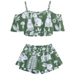 Easter bunny pattern Kids  Off Shoulder Skirt Bikini
