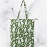 Easter bunny pattern Double Zip Up Tote Bag