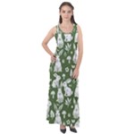 Easter bunny pattern Sleeveless Velour Maxi Dress