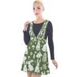 Easter bunny pattern Plunge Pinafore Velour Dress