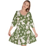 Easter bunny pattern Velour Kimono Dress