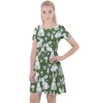 Easter bunny pattern Cap Sleeve Velour Dress 
