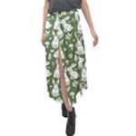 Easter bunny pattern Velour Split Maxi Skirt
