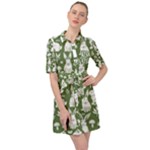 Easter bunny pattern Belted Shirt Dress