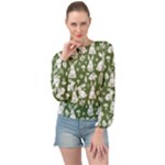 Easter bunny pattern Banded Bottom Chiffon Top