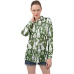 Easter bunny pattern Long Sleeve Satin Shirt