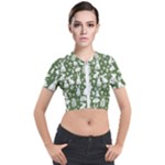 Easter bunny pattern Short Sleeve Cropped Jacket