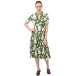 Easter bunny pattern Keyhole Neckline Chiffon Dress