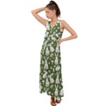 Easter bunny pattern V-Neck Chiffon Maxi Dress