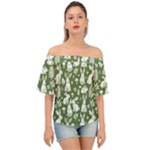 Easter bunny pattern Off Shoulder Short Sleeve Top