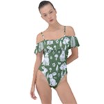 Easter bunny pattern Frill Detail One Piece Swimsuit