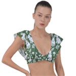 Easter bunny pattern Plunge Frill Sleeve Bikini Top