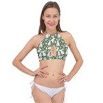 Easter bunny pattern Cross Front Halter Bikini Top