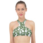 Easter bunny pattern High Neck Bikini Top