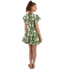Flutter Sleeve Wrap Dress 