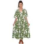 Easter bunny pattern Kimono Sleeve Boho Dress