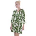 Easter bunny pattern Open Neck Shift Dress