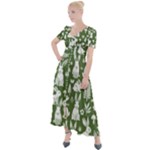Easter bunny pattern Button Up Short Sleeve Maxi Dress