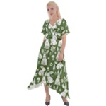 Easter bunny pattern Cross Front Sharkbite Hem Maxi Dress