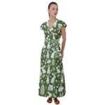 Easter bunny pattern Flutter Sleeve Maxi Dress