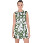 Easter bunny pattern Lace Up Front Bodycon Dress