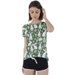 Easter bunny pattern Short Sleeve Open Back T-Shirt