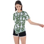 Easter bunny pattern Asymmetrical Short Sleeve Sports T-Shirt