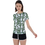 Easter bunny pattern Back Circle Cutout Sports T-Shirt