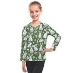 Easter bunny pattern Kids  Long Mesh T-Shirt