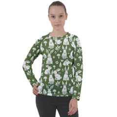 Easter bunny pattern Women s Long Sleeve Raglan T