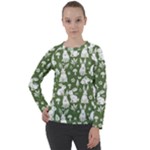Easter bunny pattern Women s Long Sleeve Raglan T-Shirt