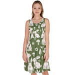 Easter bunny pattern Knee Length Skater Dress With Pockets