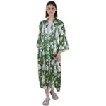 Easter bunny pattern Maxi Satin Kimono