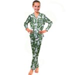 Easter bunny pattern Kids  Satin Long Sleeve Pajamas Set