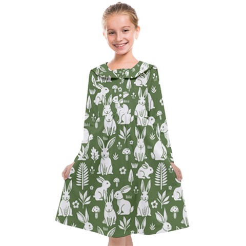 Easter bunny pattern Kids  Midi Sailor Dress from ArtsNow.com