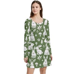 Long Sleeve Velour Skater Dress 