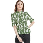 Easter bunny pattern Frill Neck Blouse