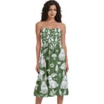 Easter bunny pattern Knee-Length Strapless Bra Top Dress