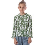 Easter bunny pattern Kids  Frill Detail T-Shirt