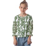 Easter bunny pattern Kids  Cuff Sleeve Top