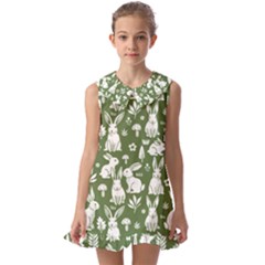 Kids  Pilgrim Collar Ruffle Hem Dress 