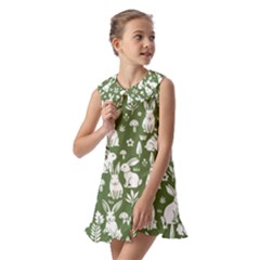 Kids  Pilgrim Collar Ruffle Hem Dress 
