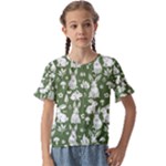 Easter bunny pattern Kids  Cuff Sleeve Scrunch Bottom T-Shirt