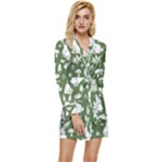 Easter bunny pattern Long Sleeve Satin Robe