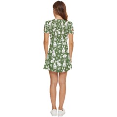 V-Neck High Waist Chiffon Mini Dress 