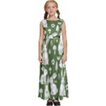 Easter bunny pattern Kids  Satin Sleeveless Maxi Dress