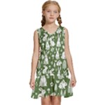 Easter bunny pattern Kids  Sleeveless Tiered Mini Dress